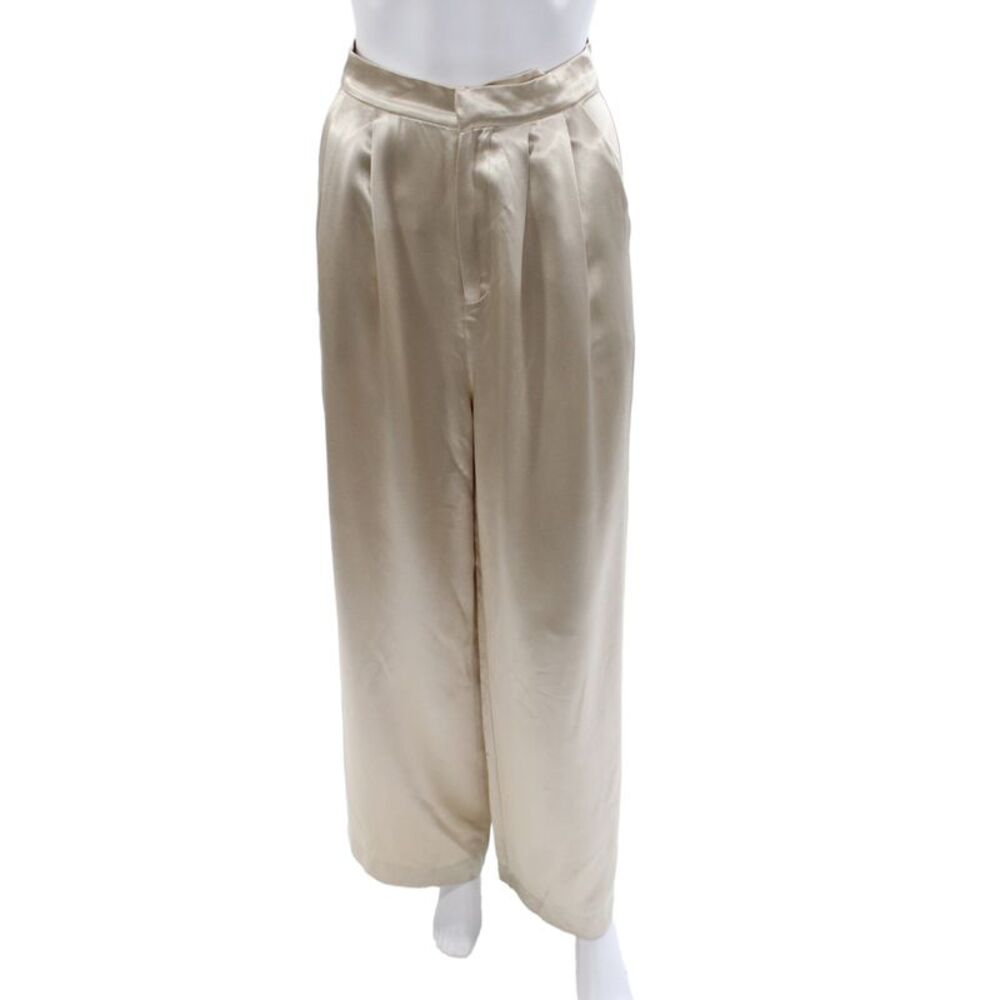 Nonchalant Label Womens Dress Pants Beige Triacetate Zip Size M